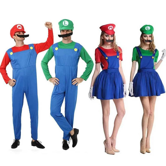 Premium Mario Luigi Cosplay 4 Piece Jumpsuit Set For Adults - ToylandEU