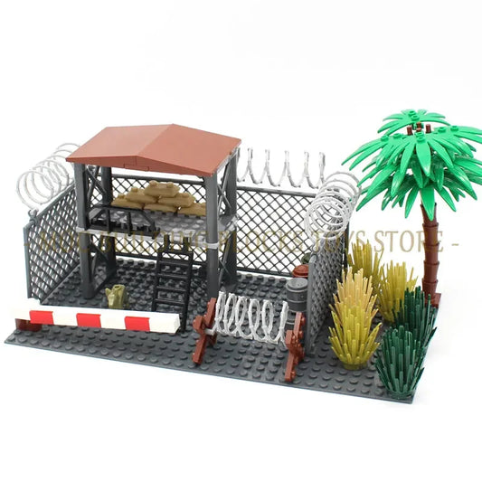 Premium Military Scene Building Set Lego Compatible With Barbed Wire Sandbags And Army Figures For Military Enthusiasts - ToylandEU
