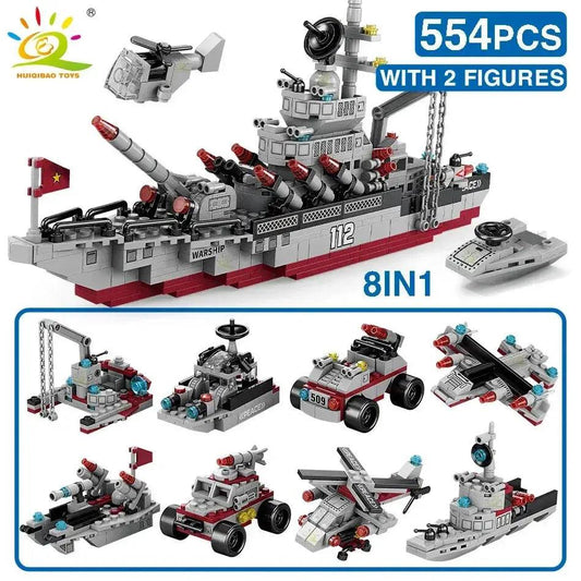Premium Military Warship Blocks 554 Pieces Toyland EU - ToylandEU™