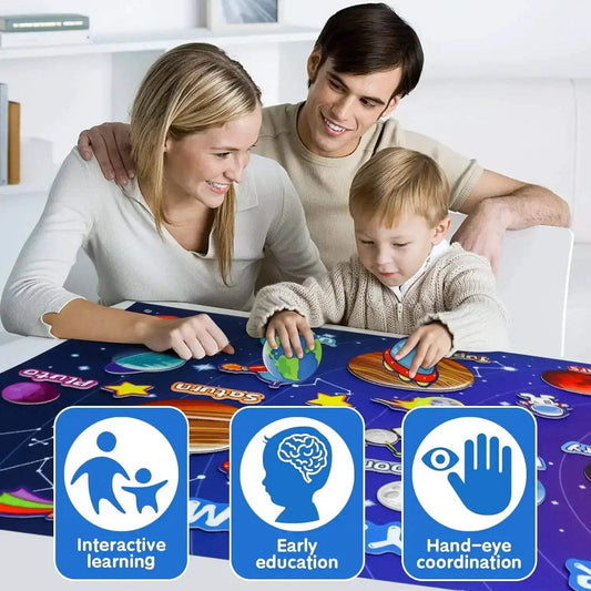 Premium Montessori Felt Board Kit Oversize Solar System With 41 Felt Figures 43x29 Inches - ToylandEU