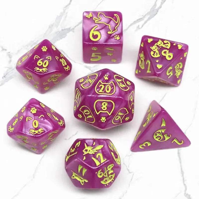 Premium Multi-Sided Gem Dice Set For RPG Enthusiasts With Vibrant Random Colors - ToylandEU