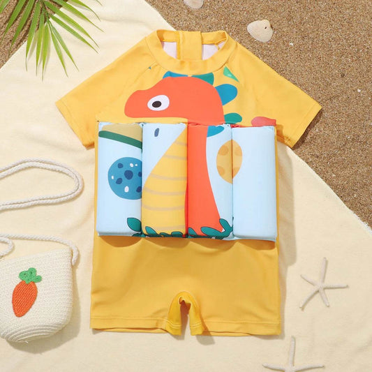 Premium One Piece Swimsuit With Buoyancy Cartoon Print Kids - ToylandEU