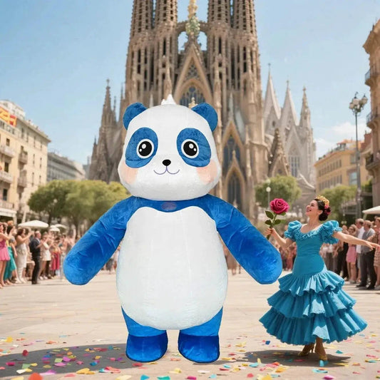 Premium Panda Mascot Costume Blue Inflatable Toyland EU - ToylandEU™