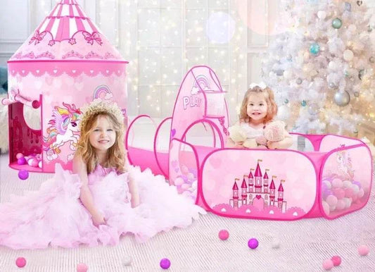Premium Play Tent 3in1 Foldable Tunnel Ball Pool For Kids - ToylandEU