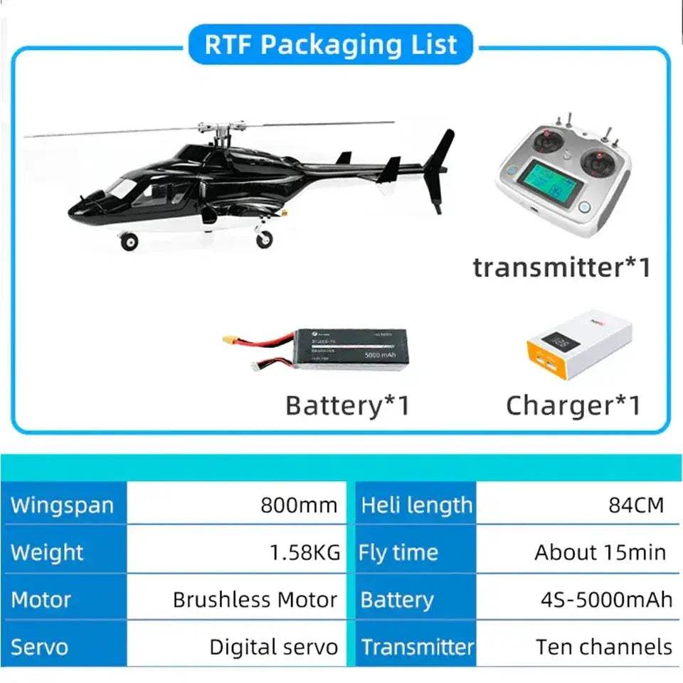 Premium RC Helicopter GPS RTF Airwolf V3 Auto Aerobatic For Enthusiasts - ToylandEU