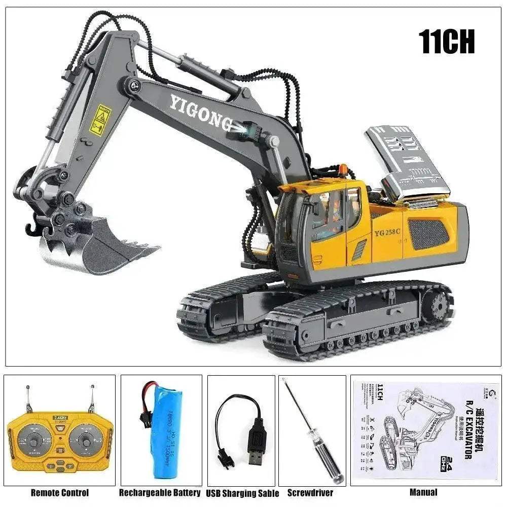 Premium Remote Control Excavator Alloy Build For Kids - ToylandEU