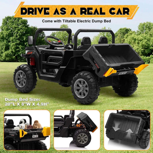 Premium Ride On Dump Truck 2 Seater Remote Control For Kids - ToylandEU