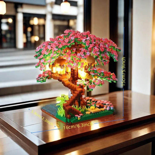 Premium Sakura Tree Micro Blocks With Led Lights For Her - ToylandEU