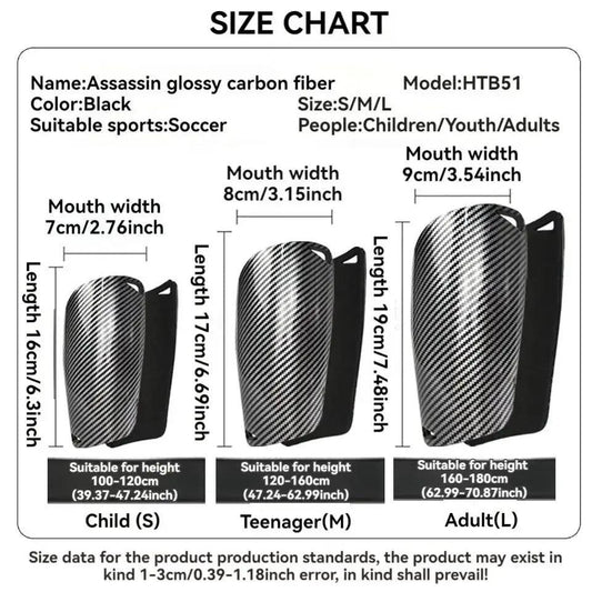 Premium Shin Guards Carbon Fiber 1 Pair All Ages Toyland EU - ToylandEU™