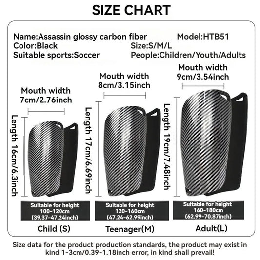 Premium Shin Guards Carbon Fiber Cushioning For All Ages - ToylandEU