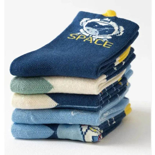 Premium Socks Soft Cotton Cartoon Astronaut Pattern Kids - ToylandEU