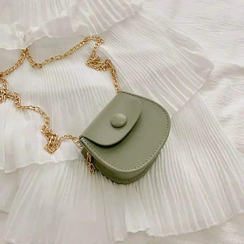 Premium Stylish Kids PU Leather Shoulder Bag Chain Accent With Mini Coin Purse For Girls Ages 4 To 6 - ToylandEU