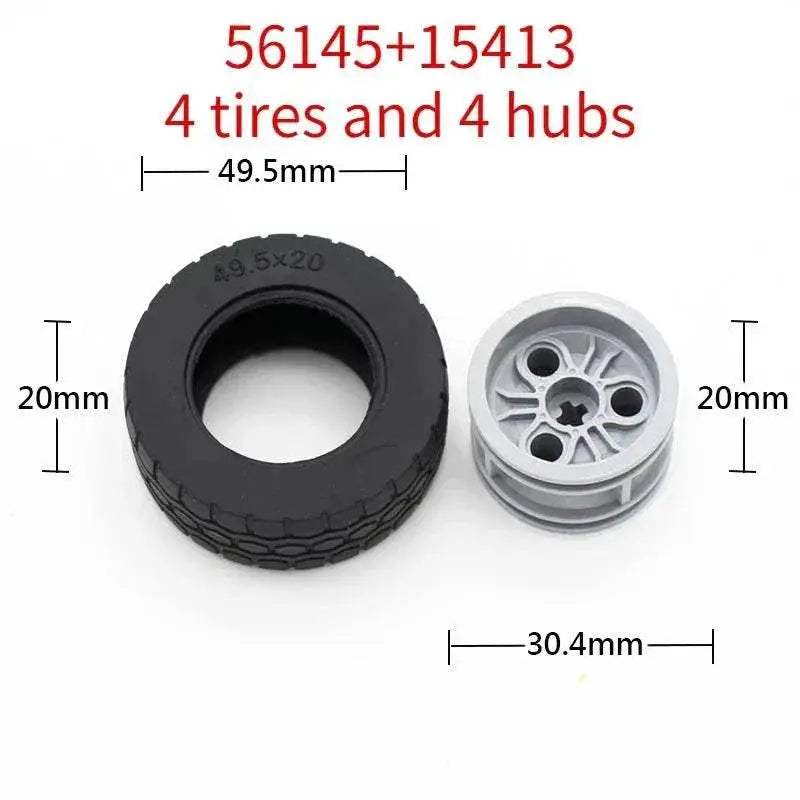 Sturdy Technic Wheel Hub Set 56mm DIY Bricks Toyland EU - ToylandEU™