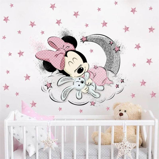 Premium Wall Decals 3D Mickey Minnie Cartoon For Kids Room - ToylandEU