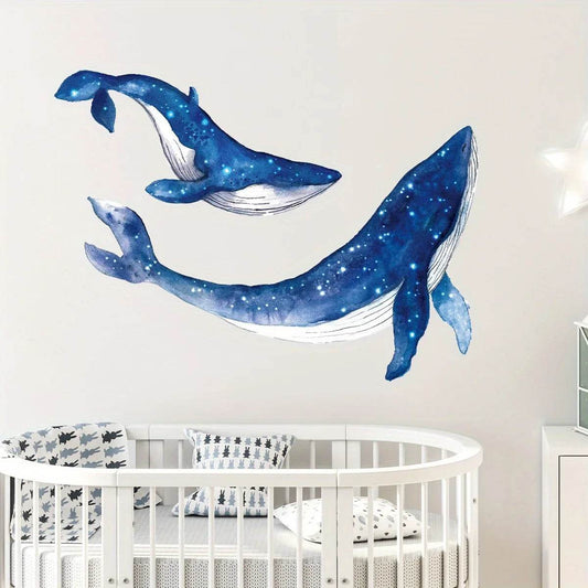 Premium Wall Sticker Watercolor Whale For Baby Room - ToylandEU