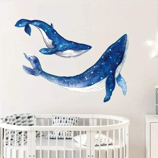 Cute Watercolor Whale Wall Sticker 30x40CM Toyland EU - ToylandEU™