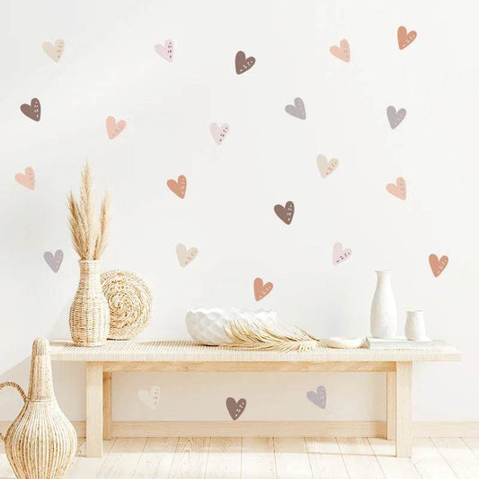 Premium Wall Stickers Boho Hearts 36 Piece Set For Nursery - ToylandEU
