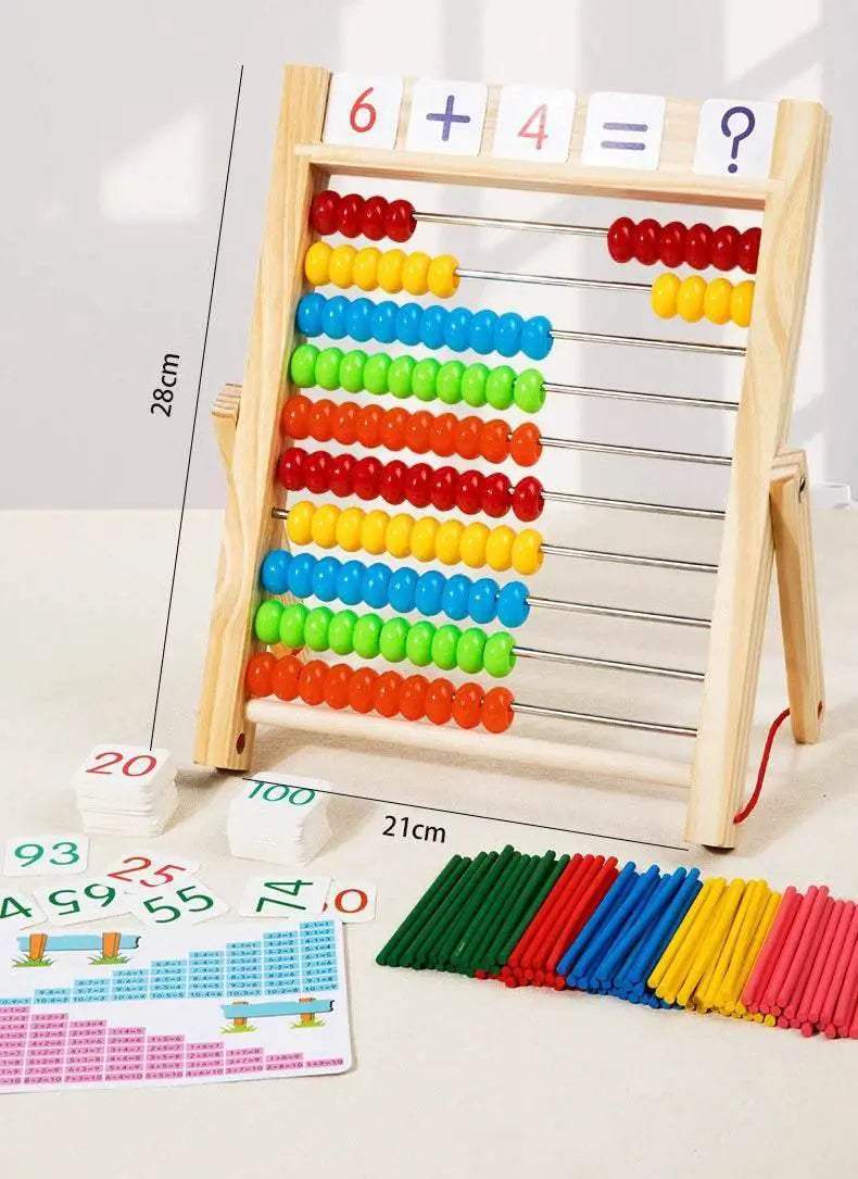 Bright Wooden Abacus Counting Toy 10 Row Toyland EU - ToylandEU™