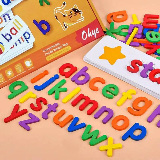 Premium Wooden Alphabet Toys 52 Pieces With Cards For Kids - ToylandEU