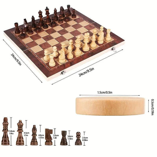 Premium Wooden Chess Set with Foldable Design for Adults and Chess Enthusiasts - ToylandEU