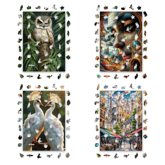 Premium Wooden Jigsaw Puzzle Featuring Owl House Design for Ages 14 and Up - ToylandEU