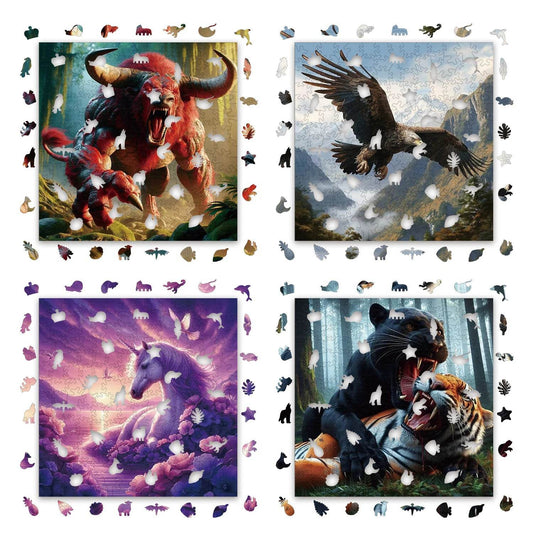 Premium Wooden Jigsaw Puzzle with Love Leaf Flying Dragon Design for Ages 14 and Up - ToylandEU