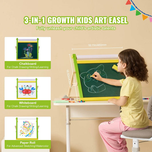 Premium Wooden Magnetic Drawing Board 3 In 1 For Kids - ToylandEU