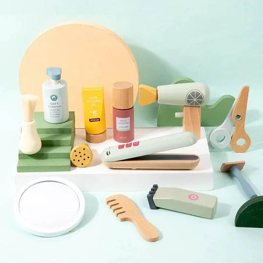 Premium Wooden Makeup Set with Hairdressing Simulation for Creative Pretend Play Girls Ages 3 to 12 - ToylandEU
