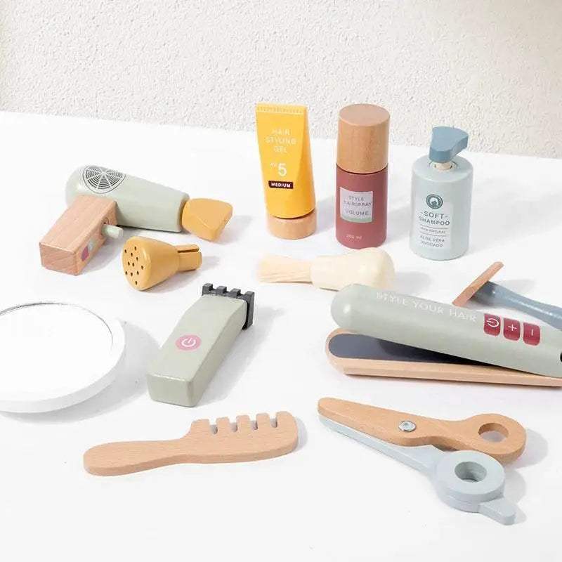 Premium Wooden Makeup Set with Hairdressing Simulation for Creative Pretend Play Girls Ages 3 to 12 - ToylandEU