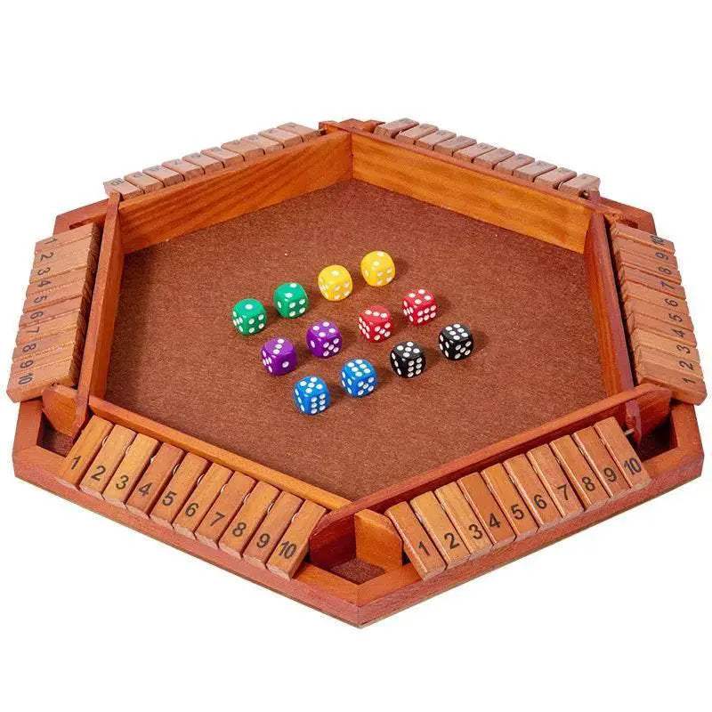 Premium Wooden Shut The Box Game with Six Sided Dice for Family Fun and Party Entertainment - ToylandEU