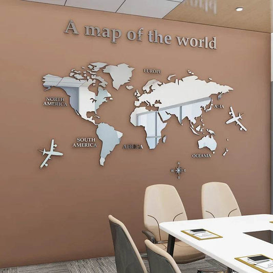 Premium World Map Wall Sticker 3D Acrylic For Living Room - ToylandEU