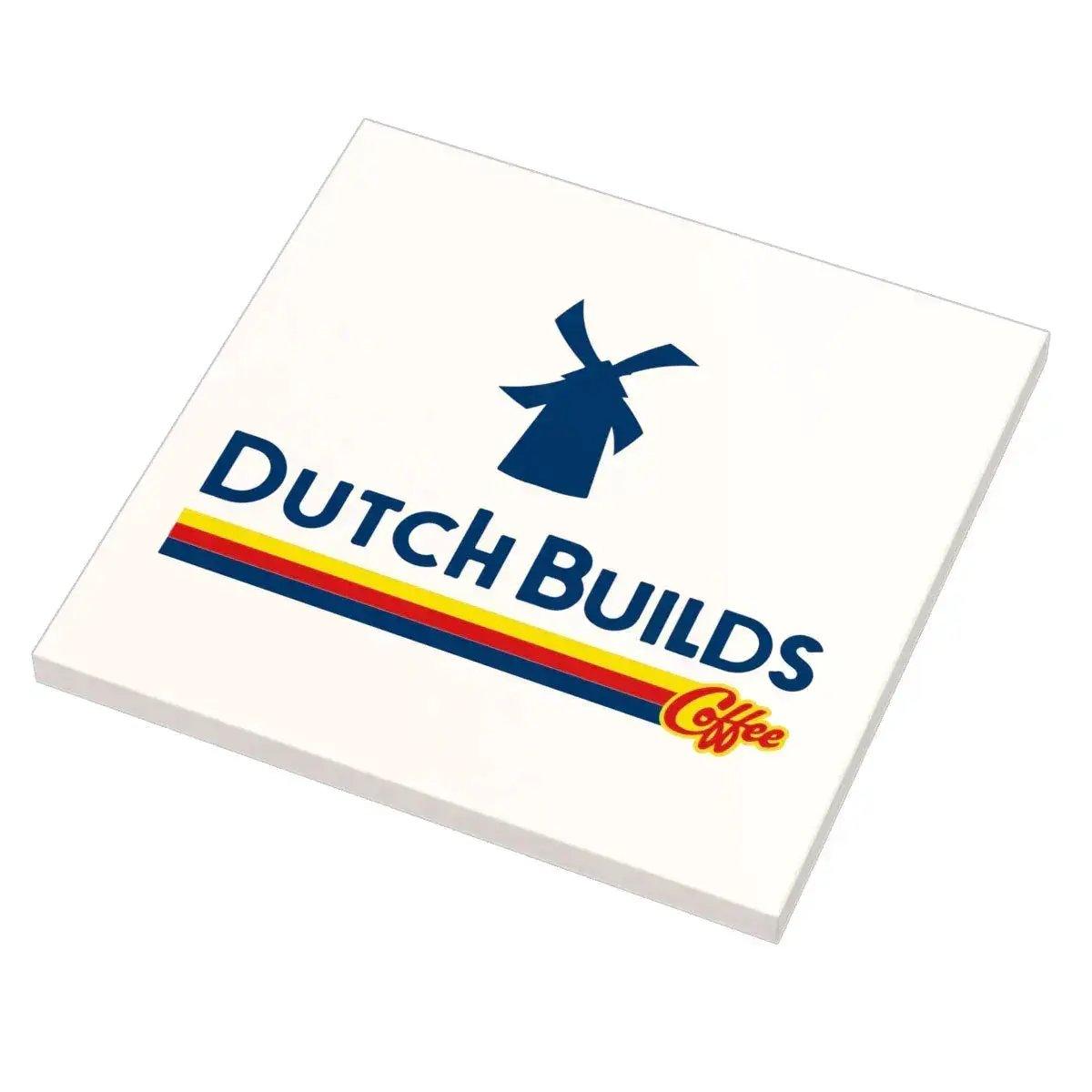 Printed Dutch Builders Coffee Sign LEGO Tile 6x6 - ToylandEU™