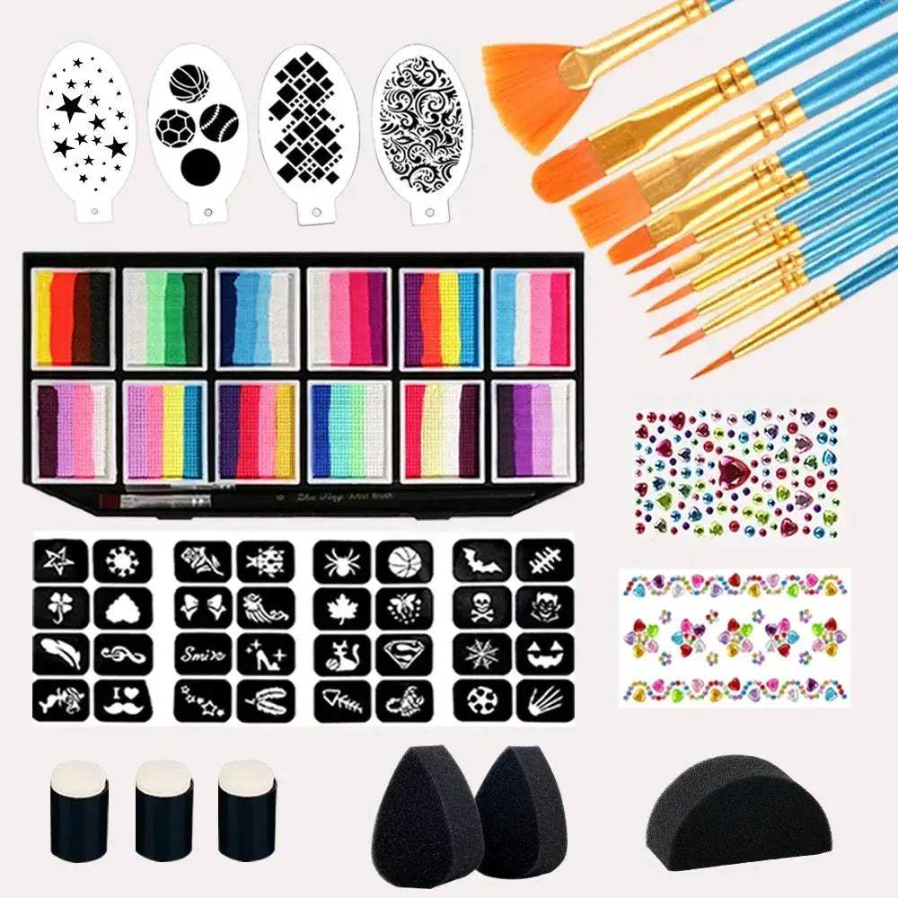 Professional Face Paint Kit Rainbow Colors Non Toxic - ToylandEU™