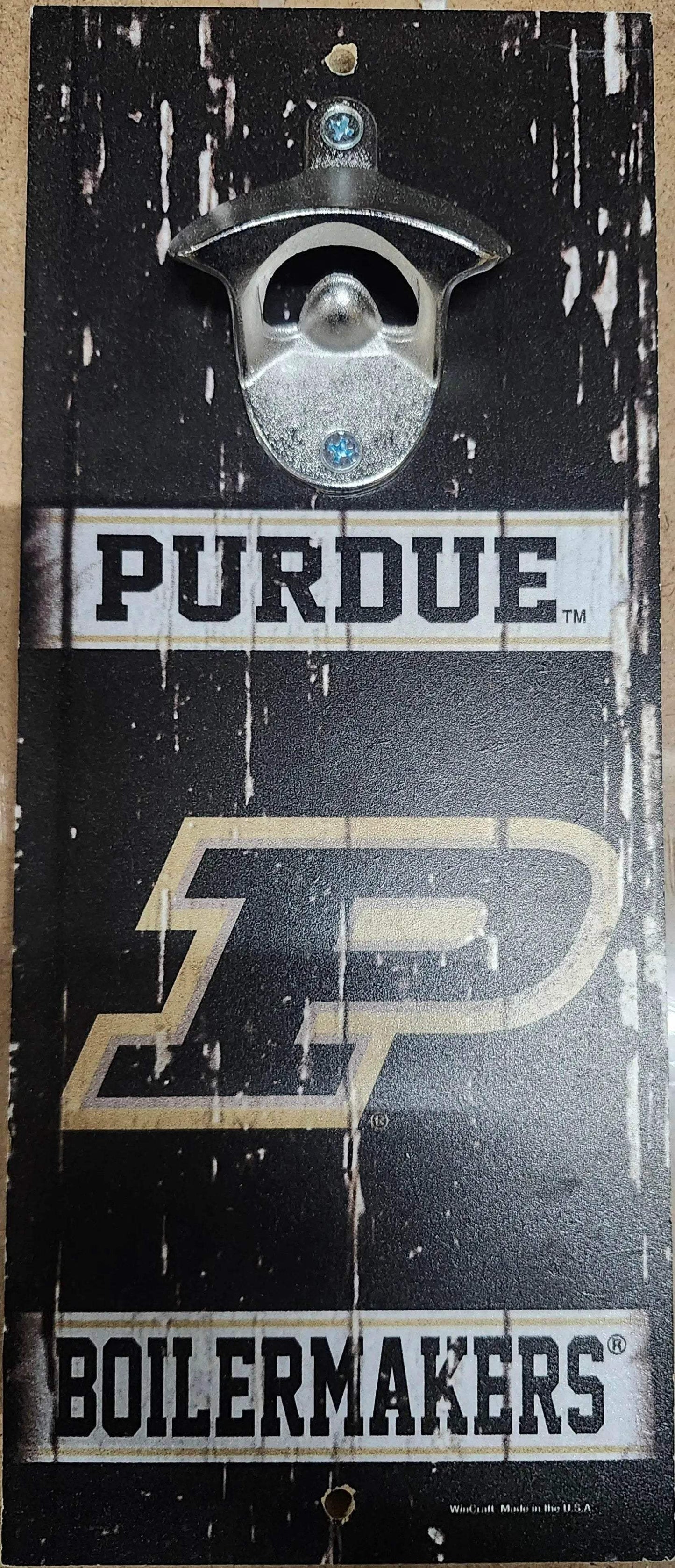 Purdue Boilermakers Sign Wood 5x11 Bottle Opener Alternate - ToylandEU™