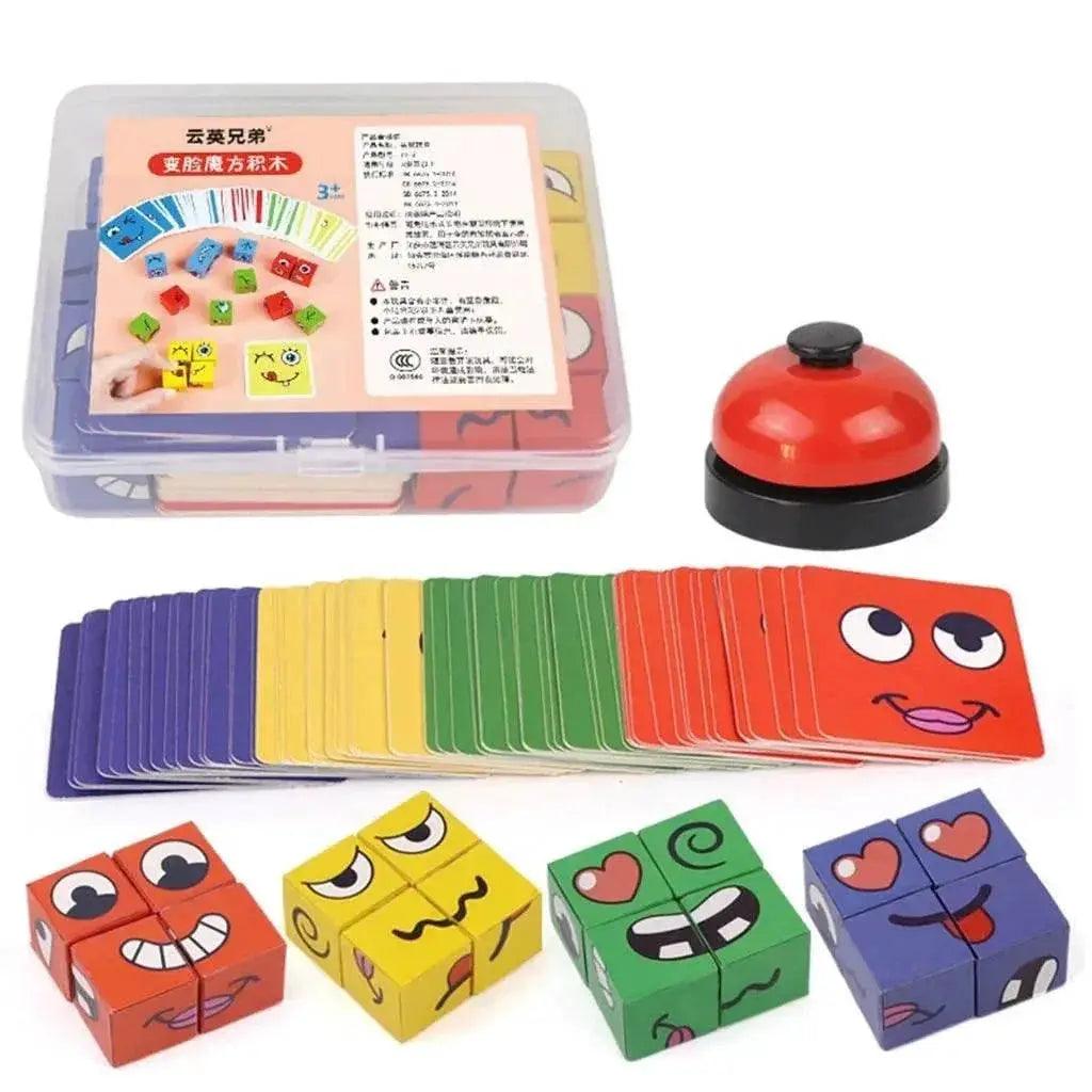 New Children's Facial Expression Changing Puzzle Blocks Montessori Tabletop Game for Ages 3 to 12 - ToylandEU™