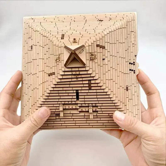 Pyramid Puzzle Box With Hidden Compartment Wooden - ToylandEU™