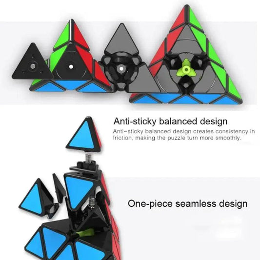 Pyraminx Stickerless Puzzle Triangle Cube Educational - ToylandEU™