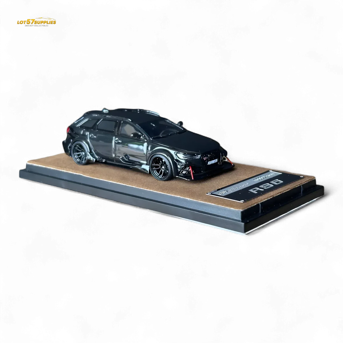 Qidian Model Audi RS6 Avant (C7) Crock Station wagon DTM Wide-Body Modified - Black 1/64 - ToylandEU