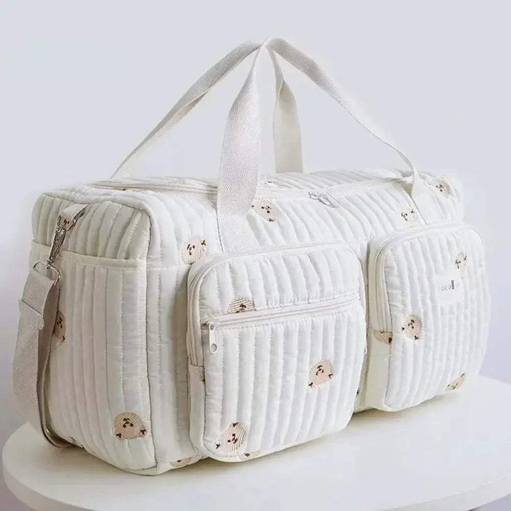 Quilted Baby Diaper Bag Large Capacity Weekender Bag Travel Bag for Hospital and Weekender Travel - ToylandEU