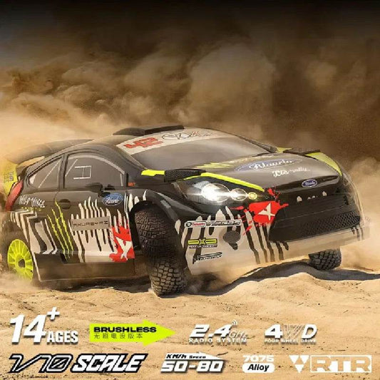 RC 1:10 RC XTS-F10 Rally Car - Professional 4WD Electric Brushless High-Speed Model Gift - ToylandEU