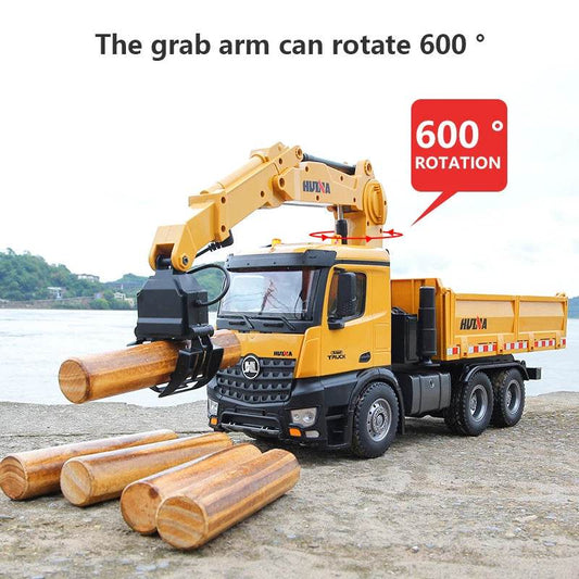 RC 1/14 Scale Khaki Alloy Remote Control Dump Truck - 26CH, 2.4GHz Fun! - ToylandEU