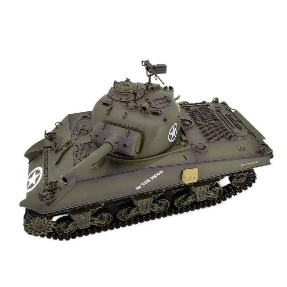 RC 1:16 Scale M4A3 Sherman Electric Remote Control Tank with Telescopic Gun Tube - Military Model Toy - ToylandEU™