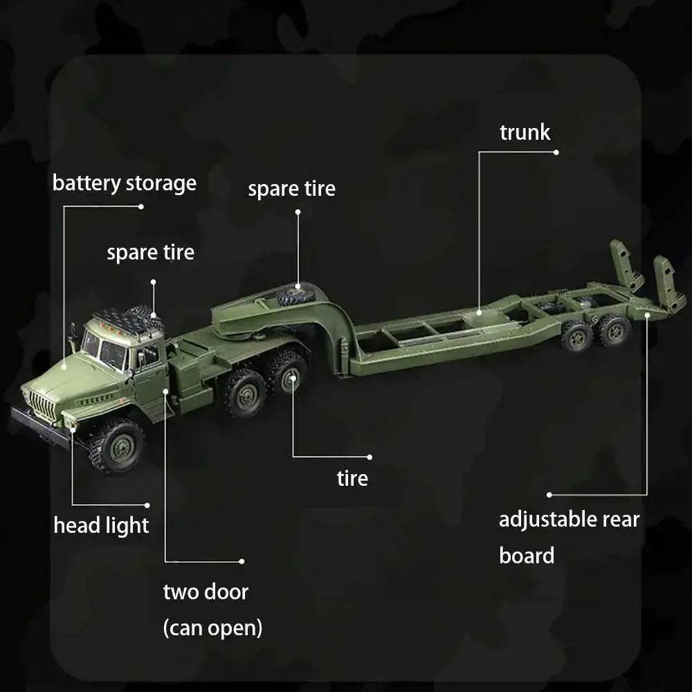 RC 1/16 Scale WPL B36-3 6WD Military RC Truck with Trailer - Off-Road Adventure - ToylandEU™