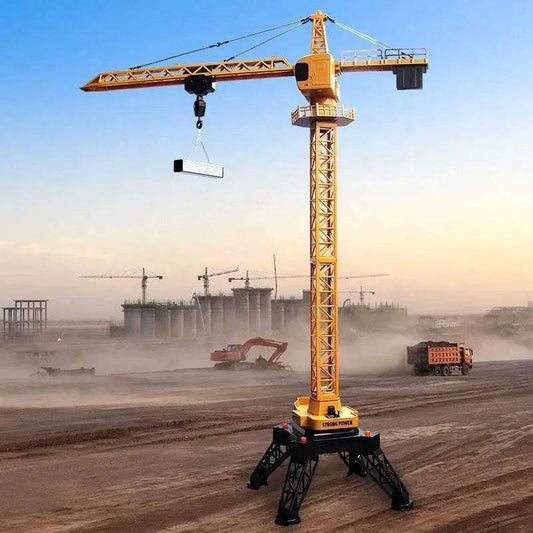 RC 12-Channel Remote-Control Alloy Tower Crane with Wireless Charging Fun - ToylandEU