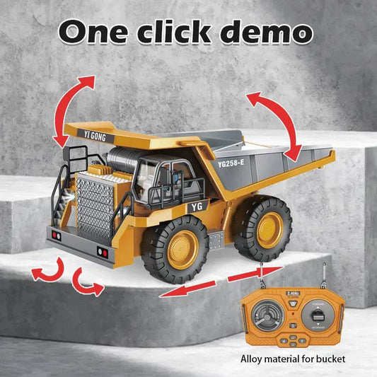 RC 4WD Remote Control Dump Truck Toy – 1:24 Scale Construction Fun - ToylandEU