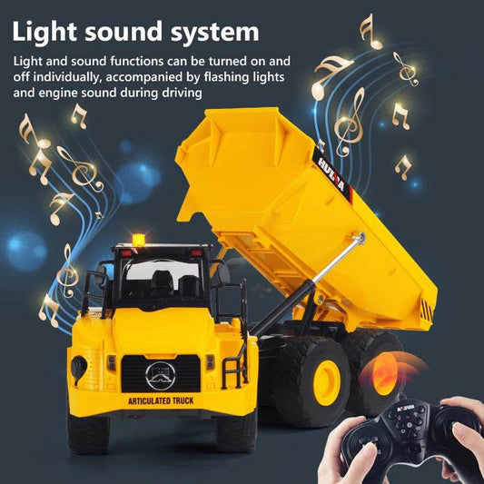 RC Alloy 1:16 RC Dump Truck & Forklift with LED Lights and Hydraulic Action - ToylandEU