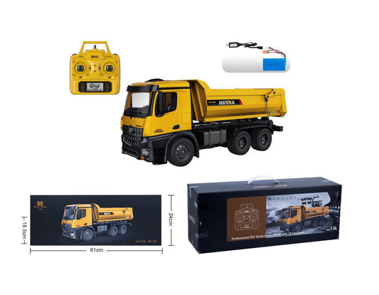 RC Alloy Remote Control Dump Truck with USB Charger & Free Motorcycle - ToylandEU