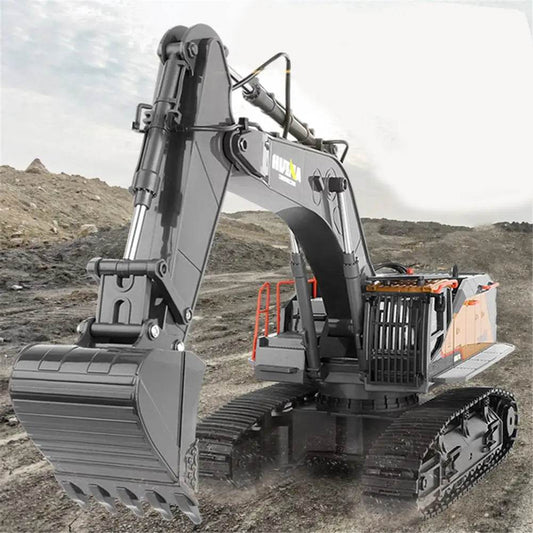 RC Black 1:14 Scale 22-Channel 2.4GHz Remote Control Excavator Toy - ToylandEU