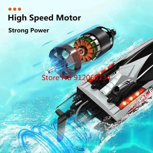 RC High-Speed 70KM/H Remote Control Racing Boat with 200M Range and Capsize Recovery – Waterproof RC Toy for Ages 14+ - ToylandEU™