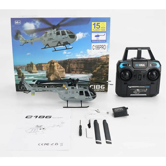 RC C186 Pro 2.4GHz 4CH RC Helicopter with Gyroscope & Stunt Features - ToylandEU
